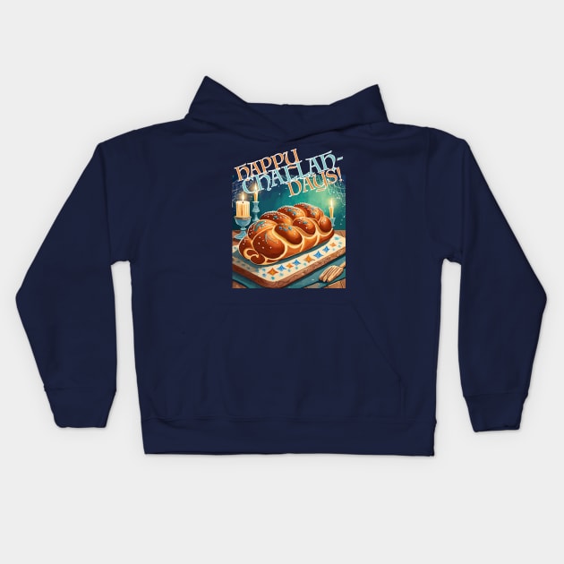 Happy Challah-days! Kids Hoodie by PixelTim